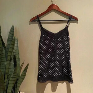 White House Black Market Black Polka Dot Tank Top